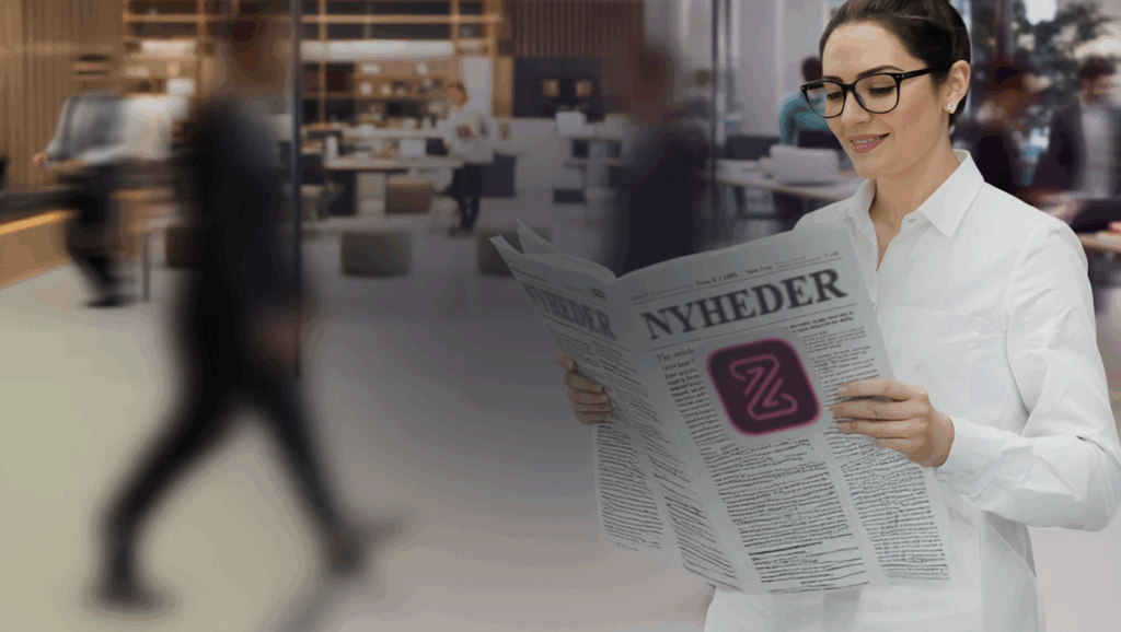 Dame læser nyheder fra Zenegy